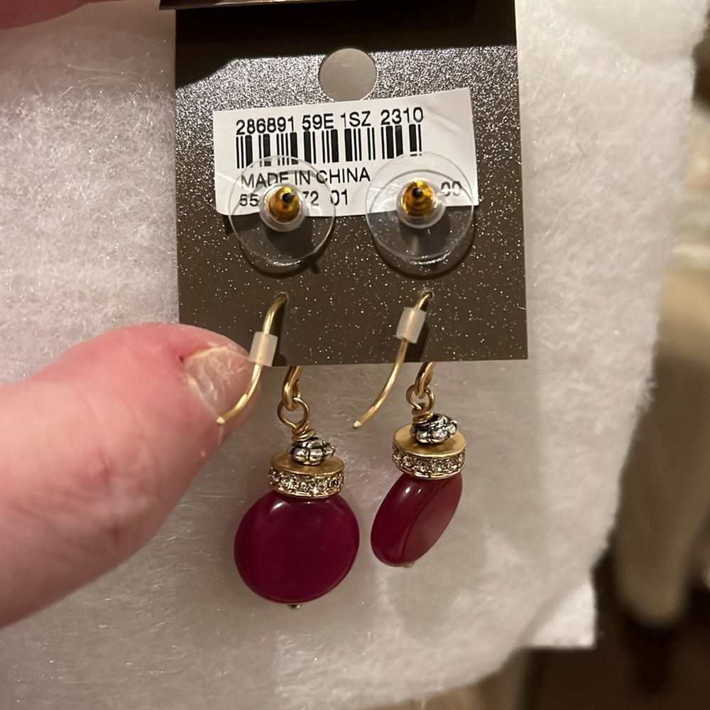 J.Jill Path-Less-Traveled Berry Stud Earring Set/NWT - Picture 7 of 8